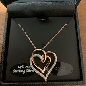 NWT 1/10 CT TW Sterling Diamond Heart Necklace